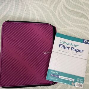 Five star zipper binder 3 ring 2in with 5 tab expanding file